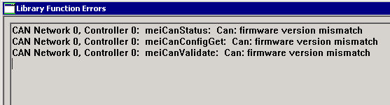 CAN Firmware Mismatch Error