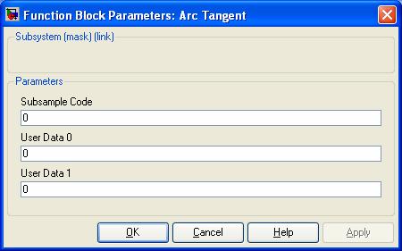 Arc Tangent Parameters Dialog Box