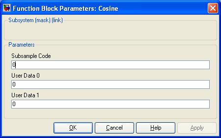 Cosine Parameters Dialog Box