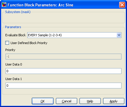 Arc Tangent Parameters Dialog Box