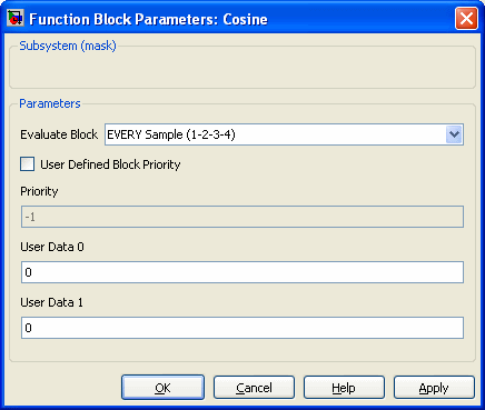 Cosine Parameters Dialog Box